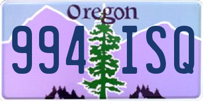 OR license plate 994ISQ