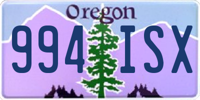 OR license plate 994ISX