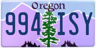 OR license plate 994ISY