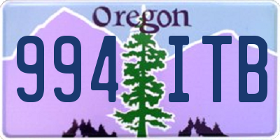 OR license plate 994ITB