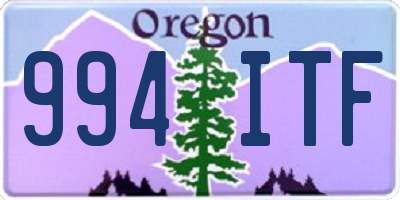 OR license plate 994ITF