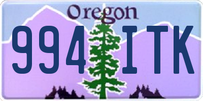 OR license plate 994ITK