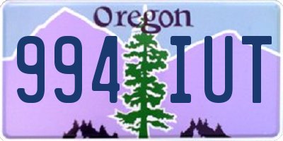 OR license plate 994IUT