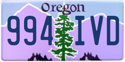OR license plate 994IVD
