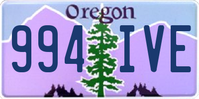 OR license plate 994IVE