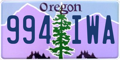 OR license plate 994IWA