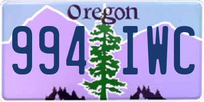 OR license plate 994IWC