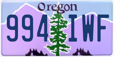OR license plate 994IWF