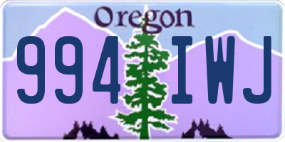 OR license plate 994IWJ