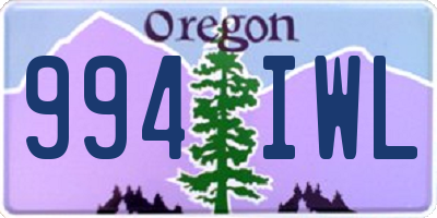 OR license plate 994IWL