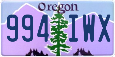 OR license plate 994IWX