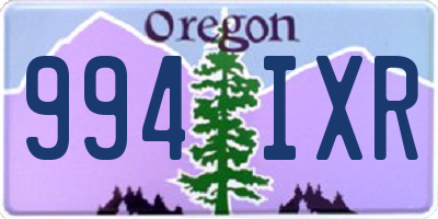 OR license plate 994IXR