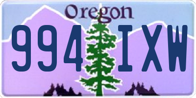 OR license plate 994IXW