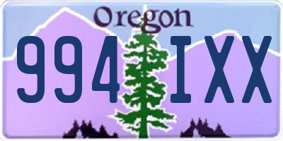 OR license plate 994IXX