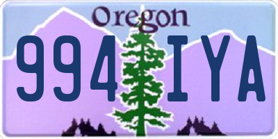 OR license plate 994IYA