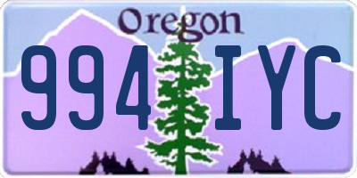 OR license plate 994IYC