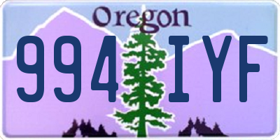 OR license plate 994IYF