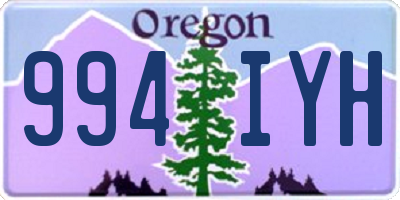 OR license plate 994IYH