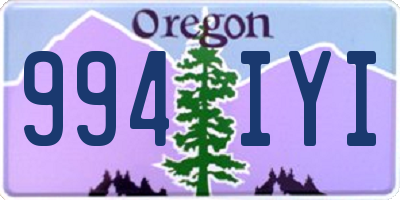OR license plate 994IYI