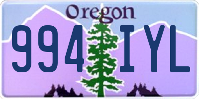 OR license plate 994IYL