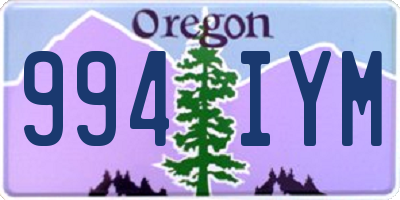 OR license plate 994IYM