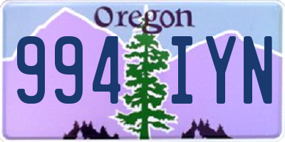 OR license plate 994IYN