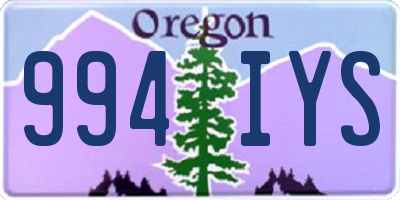 OR license plate 994IYS