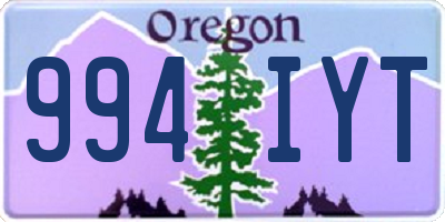 OR license plate 994IYT
