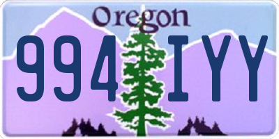 OR license plate 994IYY