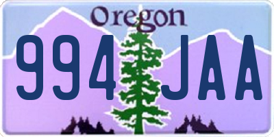 OR license plate 994JAA