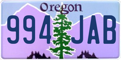 OR license plate 994JAB