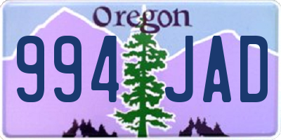 OR license plate 994JAD