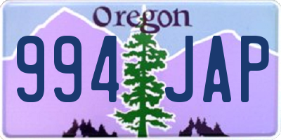 OR license plate 994JAP