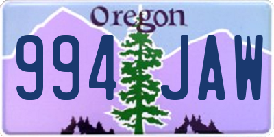 OR license plate 994JAW