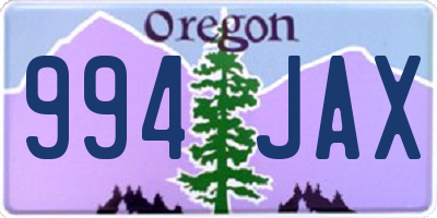OR license plate 994JAX