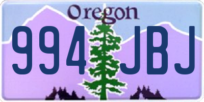 OR license plate 994JBJ