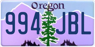 OR license plate 994JBL