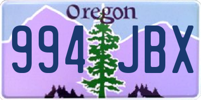 OR license plate 994JBX