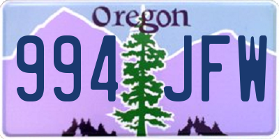 OR license plate 994JFW