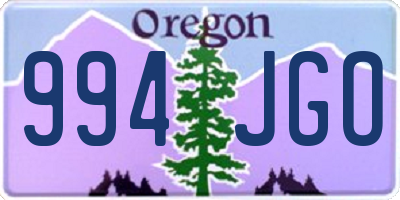 OR license plate 994JGO
