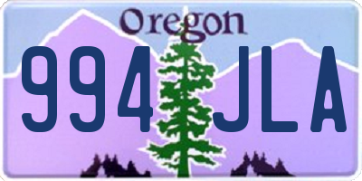 OR license plate 994JLA
