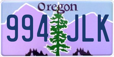 OR license plate 994JLK