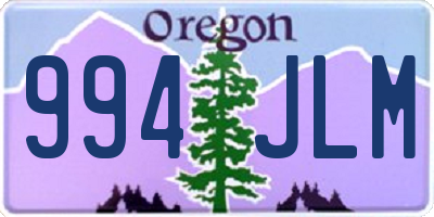 OR license plate 994JLM