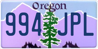 OR license plate 994JPL