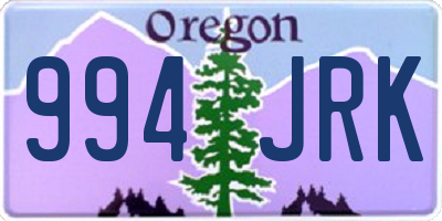 OR license plate 994JRK