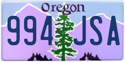 OR license plate 994JSA