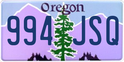 OR license plate 994JSQ