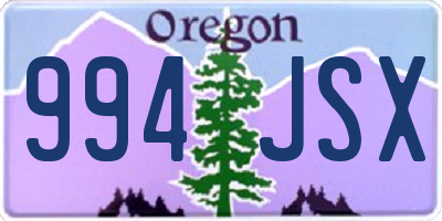 OR license plate 994JSX