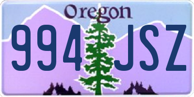 OR license plate 994JSZ