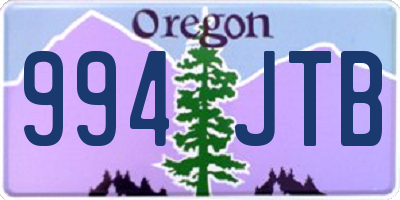 OR license plate 994JTB